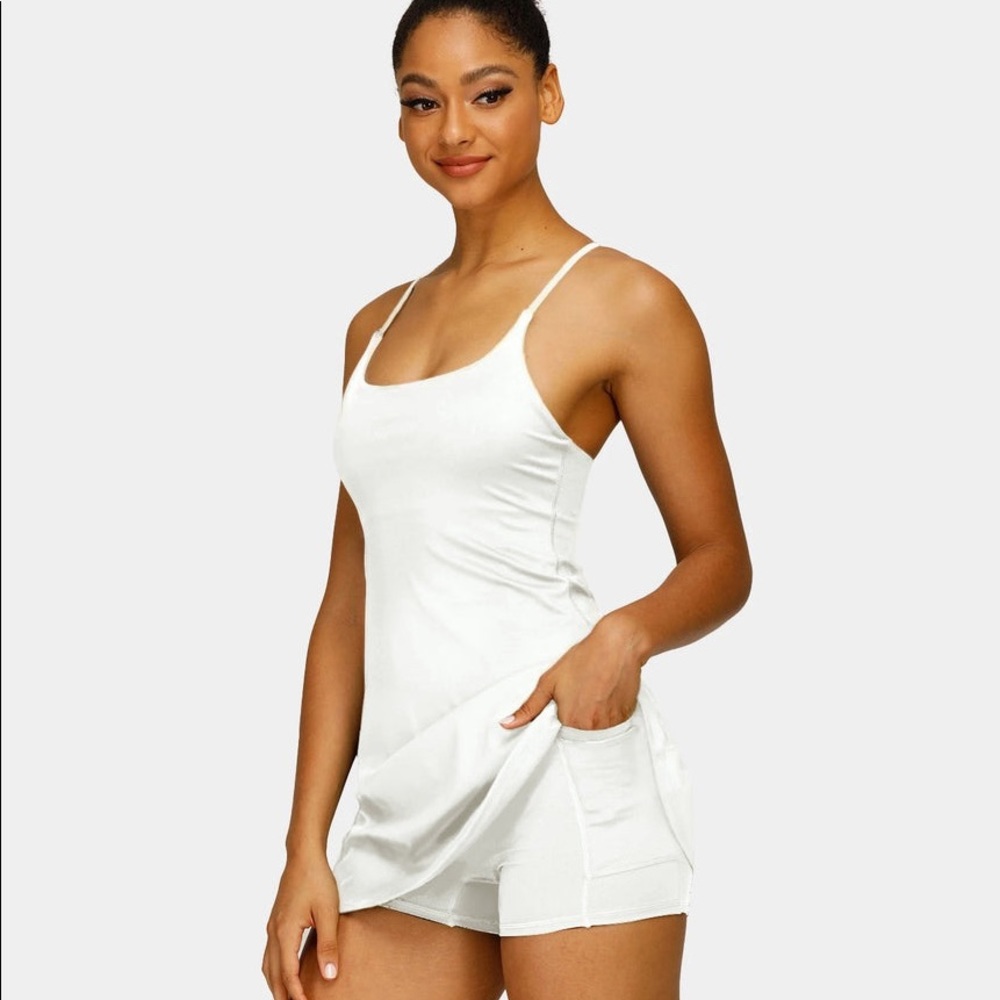 Halara Wannabe 2-in-1 Dress in White M